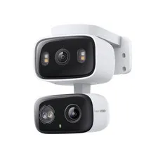 Tapo 2K Indoor/Outdoor Dual Lens Pan/Tilt Wired Security Camera 125° Wide Angle