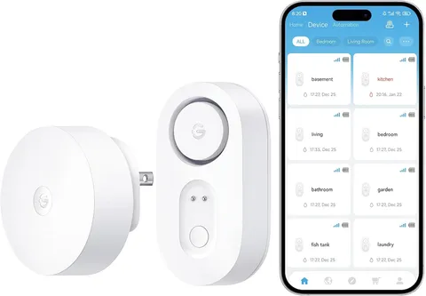Upgraded Smart Water Leak Detector 1S with 1804 Ft Ultra-Long Range, Wifi Water
