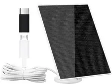 Solar Panel for Security Camera, 5W IP65 Waterproof, 10ft Cable - 360°