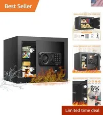1.2 Cub Small Fireproof Safes for Home, Digital Home Safe Fireproof Waterproo...