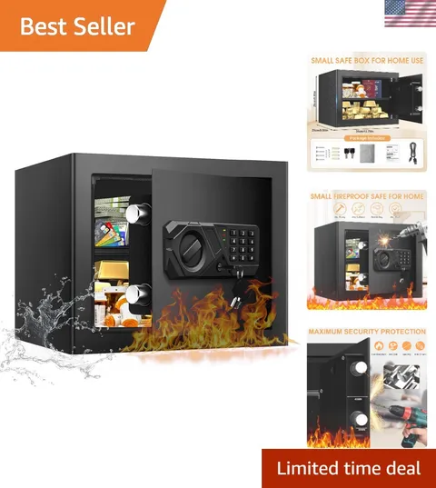 1.2 Cub Small Fireproof Safes for Home, Digital Home Safe Fireproof Waterproo...