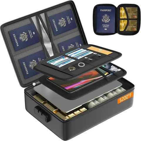 Grothery 5200°F Fireproof Document Organizer with Lock Fireproof & Waterproof Fi