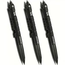 3PCS Tactical Pen Aluminum Self Defense Glass Breaker Pen Writing Black EDC