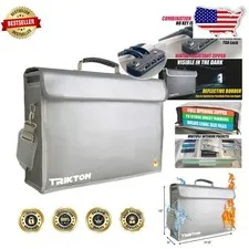 Fireproof Document Bag XXL, TSA Lock, Water Resistant, 17.5", Flexible, High-Viz