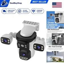 All-in-One Triple Lens PTZ Camera - 24/7 Monitoring, Cloud Storage & Waterproof