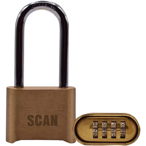Brass Combination Lock Scan ZA116-1L With 50mm Long Hook