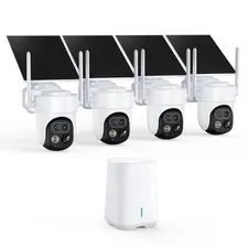 Dual-Lens Outdoor Wireless WiFi Security Camera System for Home, No