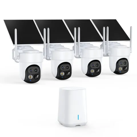 Dual-Lens Outdoor Wireless WiFi Security Camera System for Home, No
