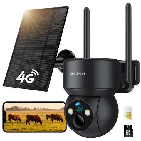 Security Cameras Wireless Outdoor, 4G LTE Cellular Security Camera with Built-in