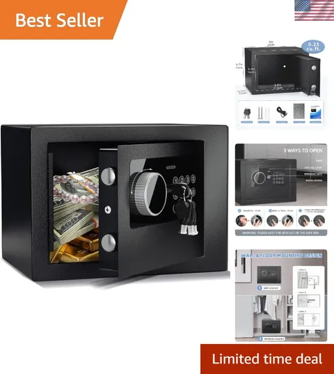 Steel Security Safe with Dual Access Modes - Perfect for Cash & Jewelry Storage