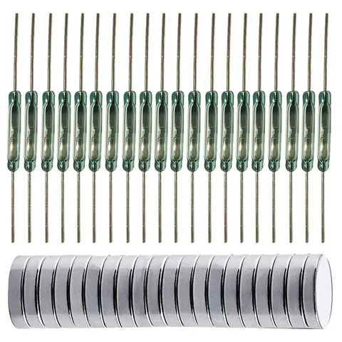 20pcs Glass Reed Switch Reed Contact Normally Open (N/O) Magnetic Induction S...