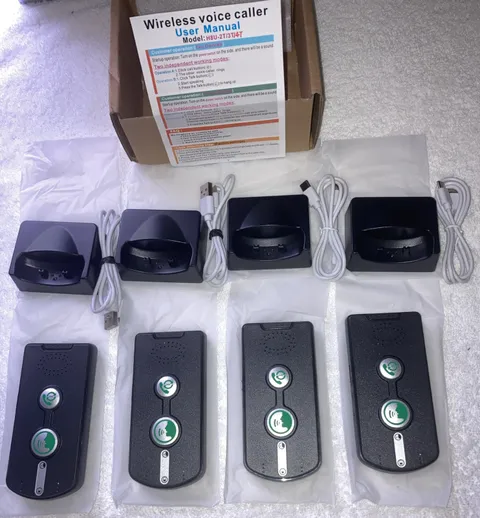 SmartTail 2 Way Rechargeable Wireless Voice Caller 4 Pack  (BLACK)