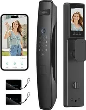 3D Face Recognition Smart Lock with Dual Cameras, 2-Way Video, Doorbell, 