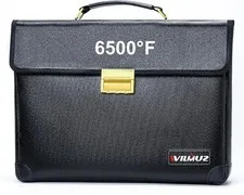Upgraded Fully Fireproof Document Bag 6500°F, 14.2" x 10" x 2.3" Fire Proof Bag