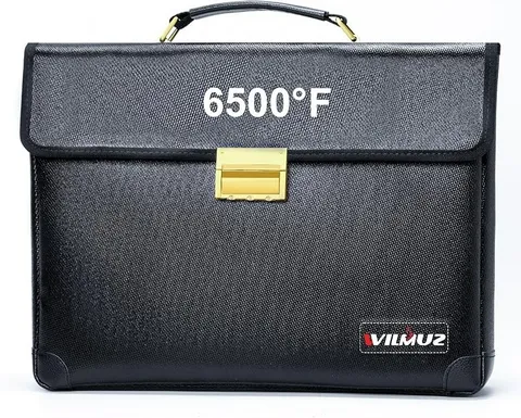Upgraded Fully Fireproof Document Bag 6500°F, 14.2" x 10" x 2.3" Fire Proof Bag