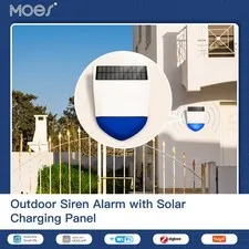 Tuya WiFi Security Sound Light Alarm Solar Charging Sound And Light Sensor Screw