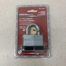 NEW Brinks Mountain Security 202-44001 44mm Steel 1 3/4” Padlock, Hardened Steel