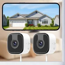 2 Pack 3MP 2K Window Camera，2.4Ghz & 5Ghz WiFi Wireless Indoor & Outdoor Came...