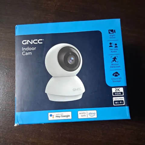 GNCC Indoor Cam 2K Wi‑Fi Pan/Tilt Motion Tracking Night Vision Two‑Way Audio