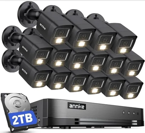 ANNKE 1080P Lite H.265+ 16CH Security Camera System – 2TB HDD 16 Cams