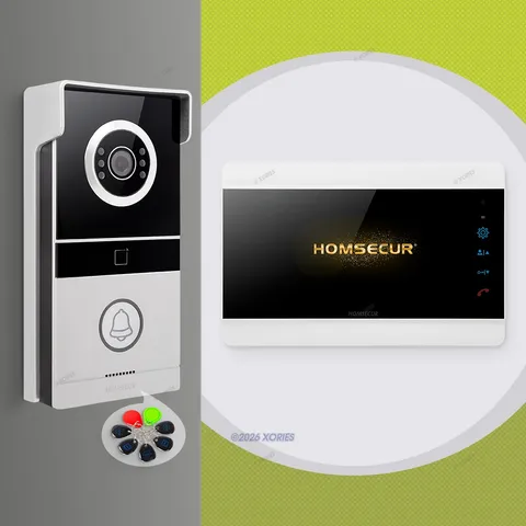 HOMSECUR 7" 1080P Video Doorphone Intercom Door Bell RFID Keyfobs Door UnlocK