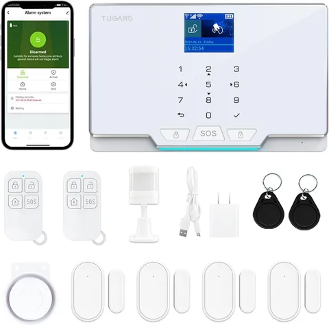 TUGARD Home Smart Security System Wireless Alarm Alexa/Google Compatible w/fobs