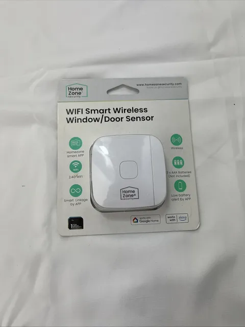 Homezone Wi-Fi Smart Wireless Window/Door Alarm Sensor, White