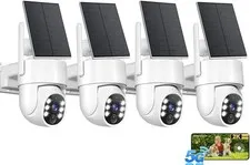 4 Pack 2K Security Camera Solar Wireless 5GHz AI Detection