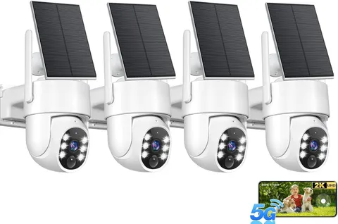 4 Pack 2K Security Camera Solar Wireless 5GHz AI Detection