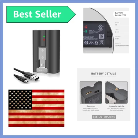 1-Pack 6040mAh V4 Battery Replacement for Ring-Video Doorbell Camera 2/3/3Plu...