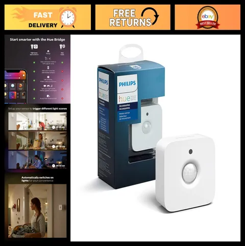 Smart Motion Sensor for Hue Lights - Wireless, Easy Install, Requires Bridge