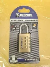 BRINKS - 30mm 4-Dial Resettable Padlock - Chrome Plated  Hardened Steel Shackle