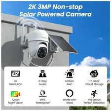 Solar/Battery Powered Outdoor Camera - Color Night Vision