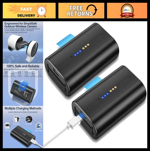 8000mAh Outdoor Camera Battery Pack with USB-C Cable for Wireless Security Camer