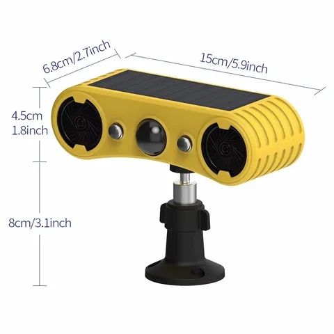 Sun Outdoor Motion Sensor Alarm 130dB Ultrasonic Siren Detector US Same Day 🚛✅