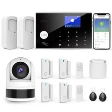 Wireless Home Alarm System, 13pcs GSM SMS 2G WiFi Full Burglar Alarm System, ...
