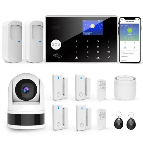 Wireless Home Alarm System, 13pcs GSM SMS 2G WiFi Full Burglar Alarm System, ...