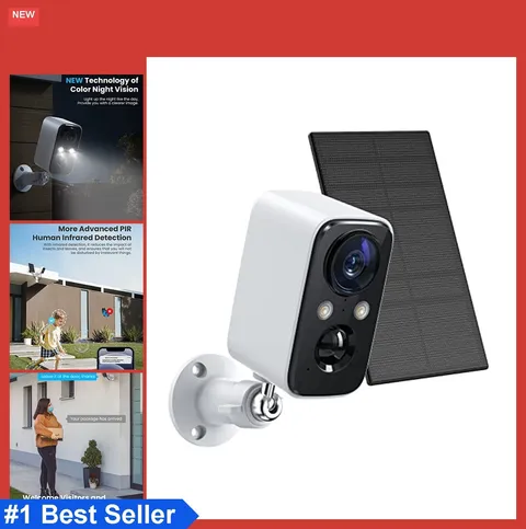 Solar Panel Security Camera Wireless Outdoor 2K Battery Powered WiFi Home