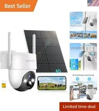 4G LTE Solar Security Camera with 2K Night Vision & 360° View - No WiFi Required