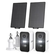 2PCS ieGeek Outdoor Wireless Solar Security Camera Home WiFi Battery CCTV System