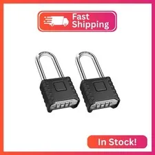 Diyife 2 Pack 2.3in Long Shackle Heavy Duty Outdoor Combination Padlock