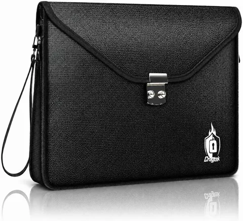 Fireproof Document Bag with Lock, 6400°F Large Fireproof Money Bag, 16.5 x 12.2