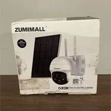 ZUMIMALL GX2K 2K Outdoor Wi-Fi Battery/Solar IP Camera Spotlight Motion White