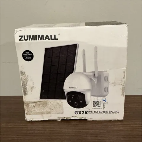 ZUMIMALL GX2K 2K Outdoor Wi-Fi Battery/Solar IP Camera Spotlight Motion White