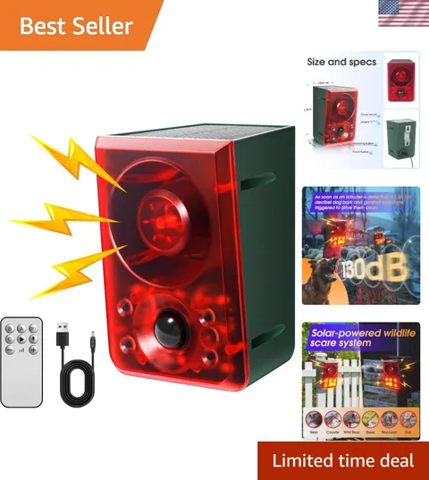 130dB Solar Motion Sensor Alarm: Custom Alerts & Wildlife Deterrence Solution