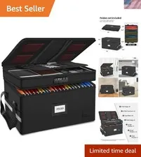 Large Fireproof Document Box with Lock, 2 Layer File Storage Organizer Box | ...