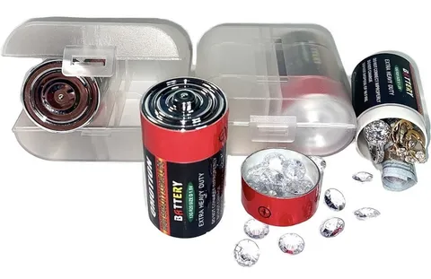 Battery Diversion Safe (2) D Size Decoy Stash Safes and Fool Proof Security Case