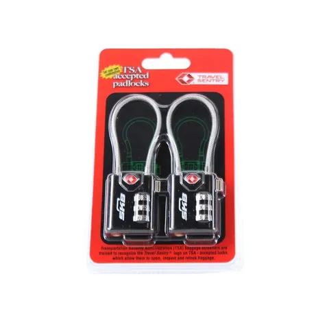 SKB TSA Combination Cable Padlock 2-Pack for Luggage Security (1SKB-PDL-C)