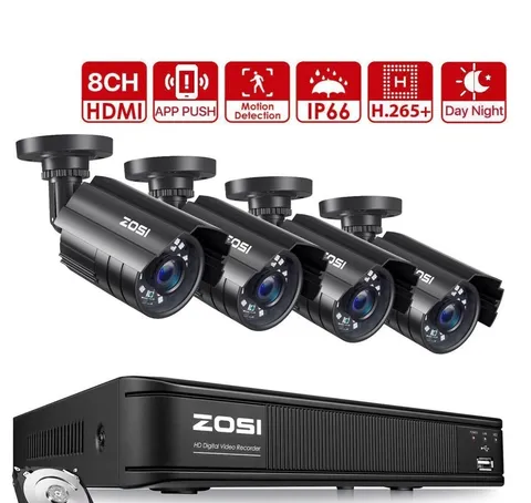 ZOSI H.265+ 5MP 8CH 1080P Outdoor CCTV Security Camera System 1TB IR Nigh Vision