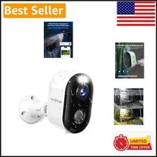 Wireless Outdoor Security Camera - 2k Night Vision, AI Motion Detection & Siren